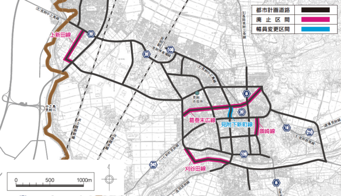 都市計画道路の変更内容の画像