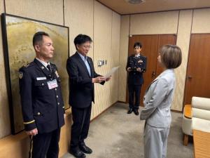 自衛官募集相談員の委嘱式の様子