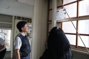 見附高校と月ヶ岡特別支援学校見附分校の文化祭（和光祭）の視察の様子