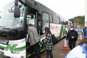 原子力防災住民避難訓練の様子