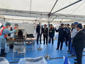 原子力防災住民避難訓練の様子