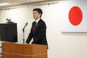 市職員への年頭のあいさつの様子