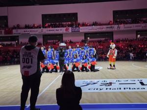 アルビレックスBBの試合の「見附デイ」の様子