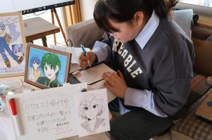 即興でイラストを描く様子