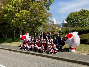 植樹に参加した市町村長との集合写真
