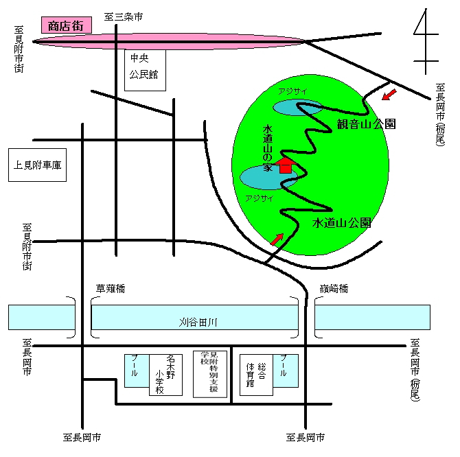水道山・観音山公園　位置図の画像