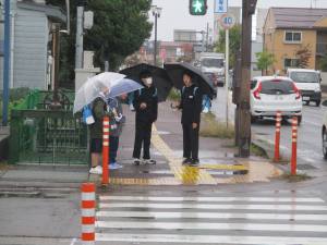交差点あいさつ運動